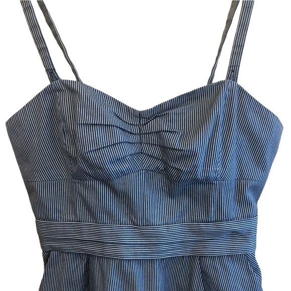 Aritzia Wilfred Free Denim & White Pin Stripe Mini Dress EUC - Picture 3 of 13